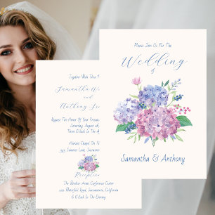 Pastel Hydrangea Blume Hochzeit Einladung