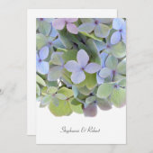 Pastel Hydrangea Hochzeitseinladungen, grauer Text Einladung (Vorne/Hinten)