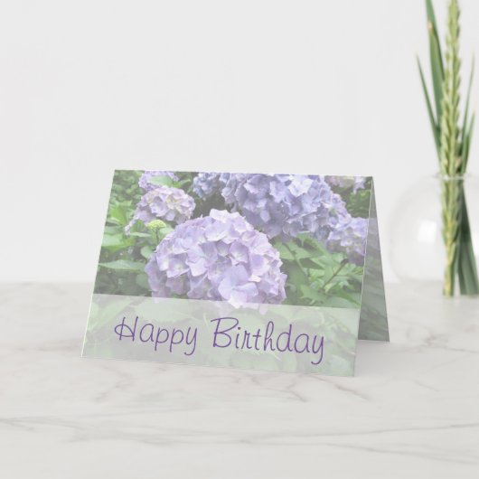 Pastel Hydrangeas auf der Trebah Birthday Card Karte (Vorderseite)