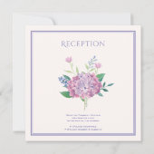 Pastel Hydrangeas - Blumenhochzeit Einladung (Rückseite)