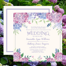 Pastel Hydrangeas - Blumenhochzeit Einladung