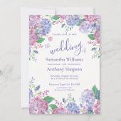 Pastel Hydrangeas Floral Wedding Einladung (Vorderseite)