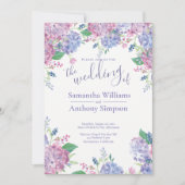 Pastel Hydrangeas Floral Wedding Einladung (Vorderseite)