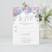 Pastel Hydrangeas Floral Wedding RSVP Karte (Stehend Vorderseite)
