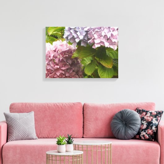 Pastel Hydrangeas Leinwanddruck (Insitu (Wohnzimmer))