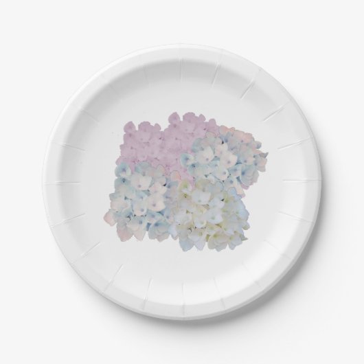 Pastel Hydrangeas Paper Teller (Vorderseite)