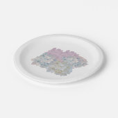 Pastel Hydrangeas Paper Teller (Schrägansicht)