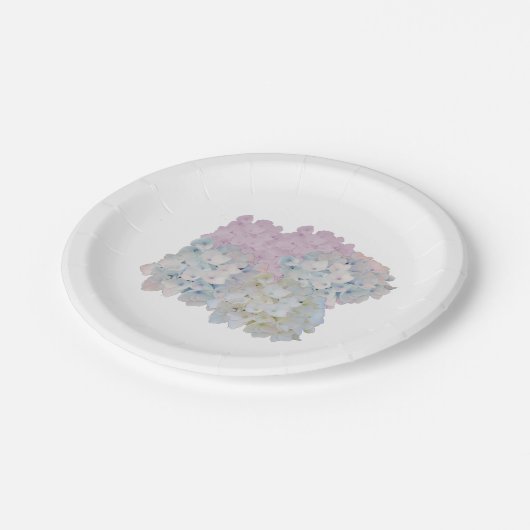 Pastel Hydrangeas Paper Teller (Schrägansicht)