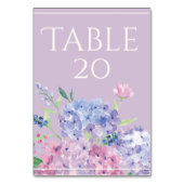Pastel Hydrangeas - Vertikal 3,5" x 5" Tabletten Tischnummer (Rückseite)
