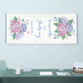 Pastel Hydrangeas - Vertikales Hochzeitsbanner Banner (Messe)