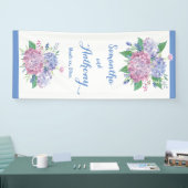 Pastel Hydrangeas - Vertikales Hochzeitsbanner Banner (Messe)