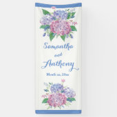 Pastel Hydrangeas - Vertikales Hochzeitsbanner Banner (Vertikal)