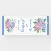 Pastel Hydrangeas - Vertikales Hochzeitsbanner Banner (Horizontal)