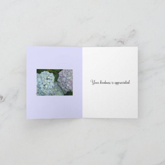 Pastel Hydrangeas Vielen Dank Dankeskarte (Innenseite)