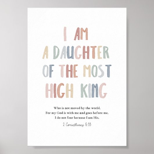 Pastel I ist eine Tochter des höchsten Königsdruck Poster (Vorne)