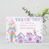Pastel Ice Cream Geburtstag Danke Karte (Stehend Vorderseite)