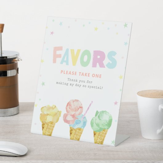 Pastel Ice Cream Geburtstag Lieblingszeichen Sockelschild (In SItu)