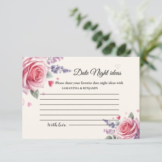 Pastel Ice Creme Date Night Ideas Brautparty Begleitkarte (Stehend Vorderseite)