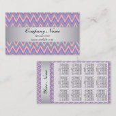 Pastel Ikat ZigZag Pocket 2019 Kalender Visitenkarte (Vorne/Hinten)