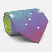 Pastel Impressionist Rainbow Sparkle Celebration Krawatte (Gerollt)
