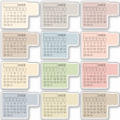 Pastel Index Tabs Monthly Generic Journal Calendar Aufkleber (Vorderseite)
