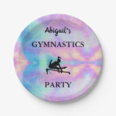 Pastel Individuelle Name Gymnastik Party Pappteller (Vorderseite)