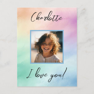 Pastel individuelles Foto "Ich liebe dich" persona Postkarte