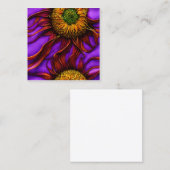 Pastel Ink Flow Intricate Sonnenblume botanisch Quadratische Visitenkarte (Vorne/Hinten)