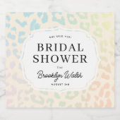 Pastel Iridescent Animal Print Brautparty Schaumweinetikett (Einzelnes Label)