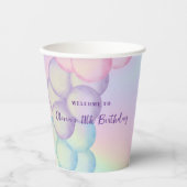 Pastel Iridescent Balloon Arch Geburtstagskuppen Pappbecher (Vorderseite)