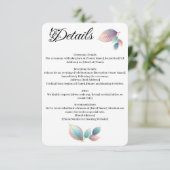 Pastel Iridescent Blätter Hochzeiten Dreamy Pastel Begleitkarte (Stehend Vorderseite)