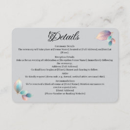 Pastel Iridescent Blätter Hochzeiten Dreamy Pastel Begleitkarte