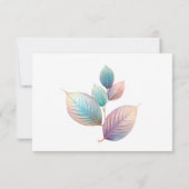 Pastel Iridescent Blätter Hochzeiten Dreamy Pastel Dankeskarte (Rückseite)
