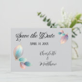 Pastel Iridescent Blätter Hochzeiten Dreamy Pastel Einladung (Stehend Vorderseite)