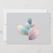 Pastel Iridescent Blätter Hochzeiten Dreamy Pastel Einladung (Rückseite)