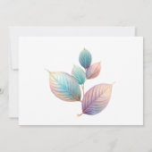 Pastel Iridescent Blätter Hochzeiten Dreamy Pastel Einladung (Rückseite)