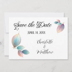 Pastel Iridescent Blätter Hochzeiten Dreamy Pastel Einladung