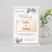 Pastel Iridescent Blätter Hochzeiten Dreamy Pastel Folieneinladung (Stehend vorne)