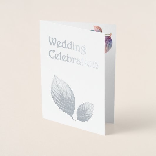 Pastel Iridescent Blätter Hochzeiten Dreamy Pastel Folienkarte (Vorderseite)