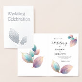 Pastel Iridescent Blätter Hochzeiten Dreamy Pastel Folienkarte (Anzeige)