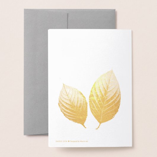 Pastel Iridescent Blätter Hochzeiten Dreamy Pastel Folienkarte (Rückseite mit Umschlag)