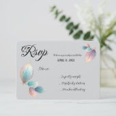 Pastel Iridescent Blätter Hochzeiten Dreamy Pastel RSVP Karte (Stehend Vorderseite)