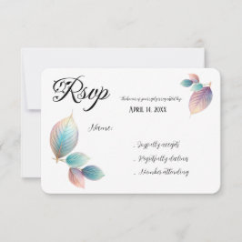 Pastel Iridescent Blätter Hochzeiten Dreamy Pastel RSVP Karte