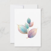 Pastel Iridescent Blätter Hochzeiten Dreamy Pastel Save The Date (Rückseite)