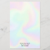 Pastel Iridescent Calligraphy Salon Service Menu Flyer (Hinten)