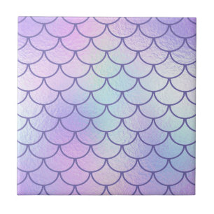 Pastel Iridescent Foil Periwinkle Meerjungfrauensk Fliese