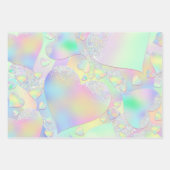 Pastel Iridescent Herz Gemustert Geschenkpapier Set (Vorderseite)