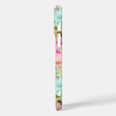 Pastel Iridescent Leopard Print Monogrammed Case-Mate iPhone Hülle (Rückseite / Links)