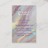 Pastel Iridescent Marble Cake Care  Visitenkarte (Rückseite)