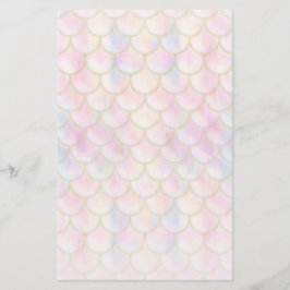 Pastel Iridescent Mermaid Scales Muster Briefpapier